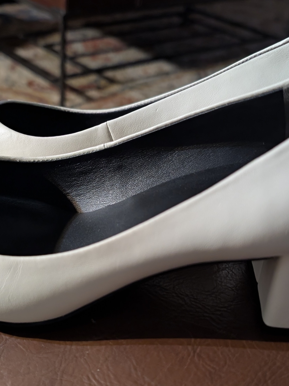 Tory Burch Two-Tone Chelsea Heel Pump in White and Black 8 - Picture 3 of 8